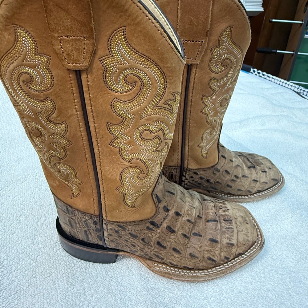 Old West Brown/Tan Kids Cowboy Boots